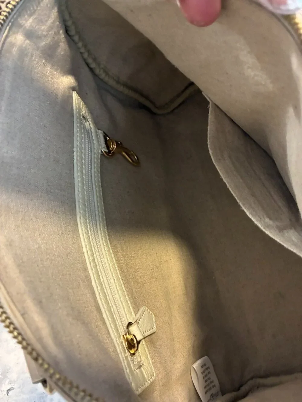 Mark & Graham Taupe Leather Satchel / Doctor Bag